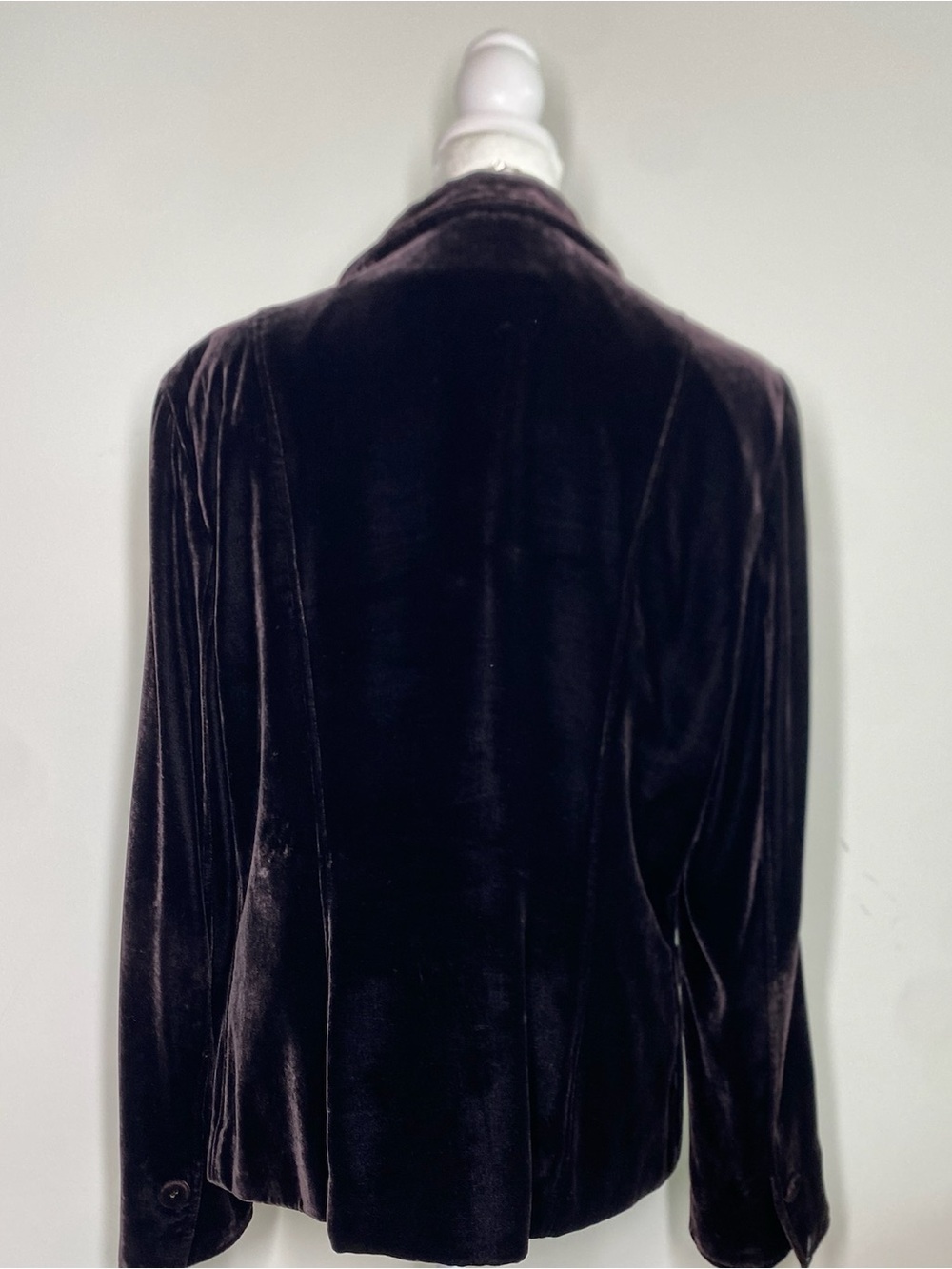 Jones New York Velvet Single-Button Blazer - Dark Plum CB279 - Picture 3 of 6
